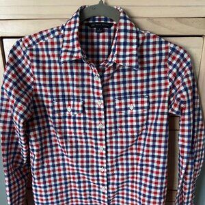 Cute red, white and blue checkers Brooks Brothers women's button down (size 6)